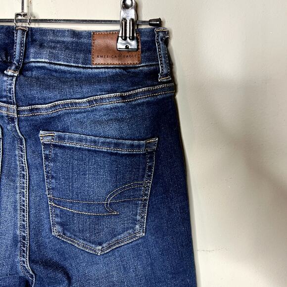 American Eagle Curvy Super Hi Rise Jegging Dark Wash Womens Size 00 - Picture 4 of 9